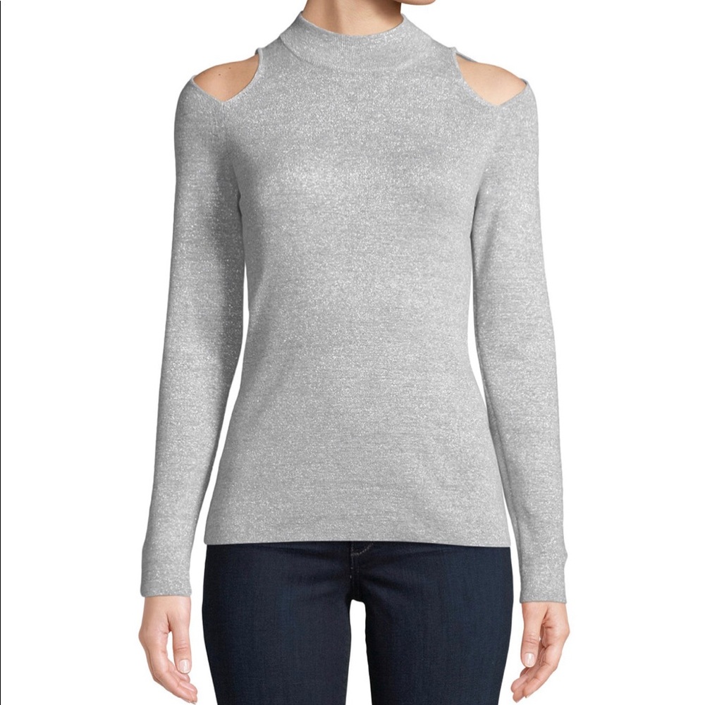 michael kors cowl neck sweater with cold shoulder